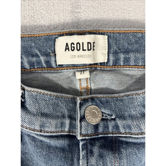 AGOLDE Sophie Skinny Jeans Distressed Full Length Mid-Rise Denim Women's 27 - Picture 3 of 10